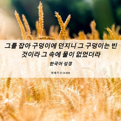 Picture 06 - 창세기 37:24 KOR - 그를 잡아 구덩이에 던지니 그 - Bible Verse Picture