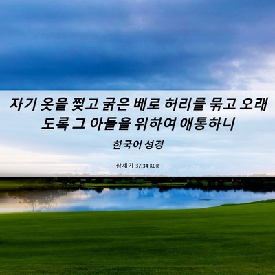 Picture 06 - 창세기 37:34 KOR - 자기 옷을 찢고 굵은 베로 허리를 - Bible Verse Picture