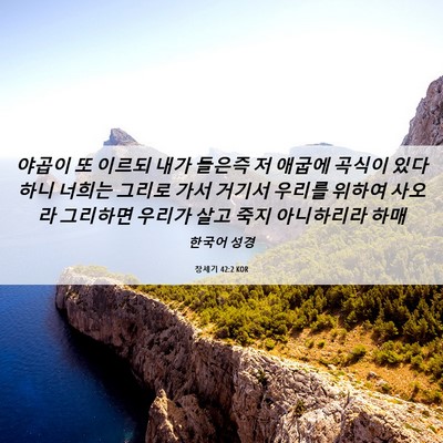 Picture 06 - 창세기 42:2 KOR - 야곱이 또 이르되 내가 들은즉 저 - Bible Verse Picture