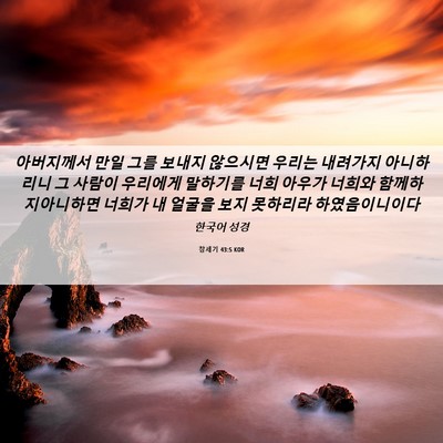 Picture 06 - 창세기 43:5 KOR - 아버지께서 만일 그를 보내지 - Bible Verse Picture