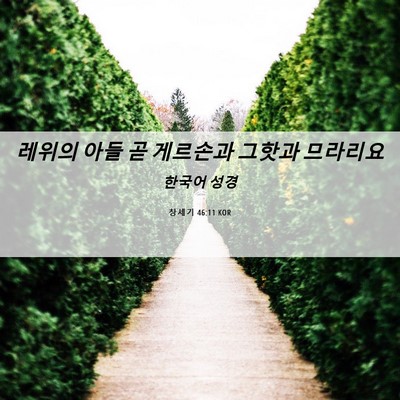 Picture 06 - 창세기 46:11 KOR - 레위의 아들 곧 게르손과 그핫과 - Bible Verse Picture