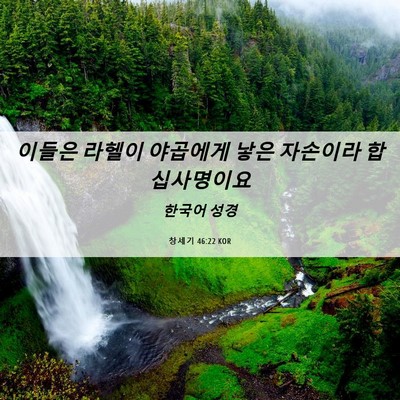 Picture 06 - 창세기 46:22 KOR - 이들은 라헬이 야곱에게 낳은 - Bible Verse Picture