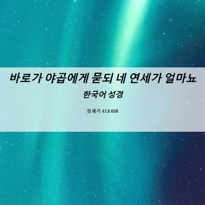 Picture 06 - 창세기 47:8 KOR - 바로가 야곱에게 묻되 네 연세가 - Bible Verse Picture