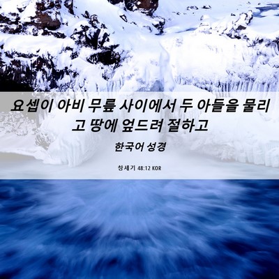 Picture 06 - 창세기 48:12 KOR - 요셉이 아비 무릎 사이에서 두 - Bible Verse Picture