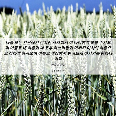Picture 06 - 창세기 48:16 KOR - 나를 모든 환난에서 건지신 사자께서 - Bible Verse Picture