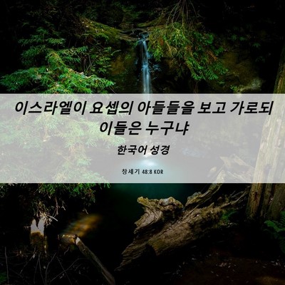 Picture 06 - 창세기 48:8 KOR - 이스라엘이 요셉의 아들들을 보고 - Bible Verse Picture