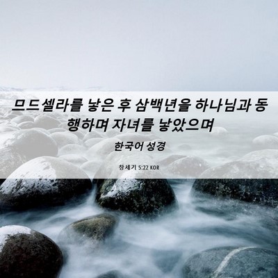 Picture 06 - 창세기 5:22 KOR - 므드셀라를 낳은 후 삼백년을 - Bible Verse Picture