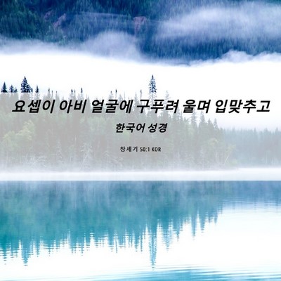 Picture 06 - 창세기 50:1 KOR - 요셉이 아비 얼굴에 구푸려 울며 - Bible Verse Picture