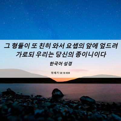 Picture 06 - 창세기 50:18 KOR - 그 형들이 또 친히 와서 요셉의 앞에 - Bible Verse Picture