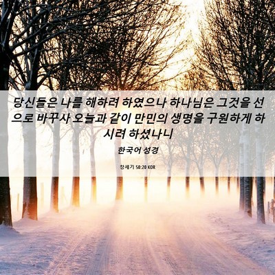 Picture 06 - 창세기 50:20 KOR - 당신들은 나를 해하려 하였으나 - Bible Verse Picture
