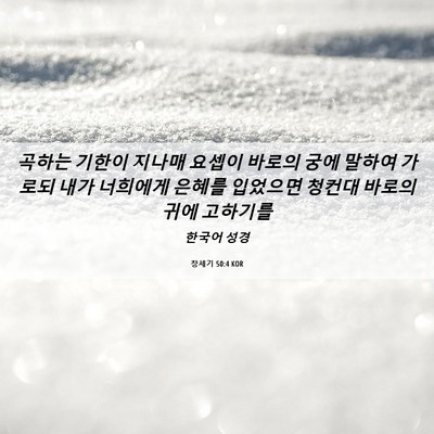Picture 06 - 창세기 50:4 KOR - 곡하는 기한이 지나매 요셉이 바로의 - Bible Verse Picture
