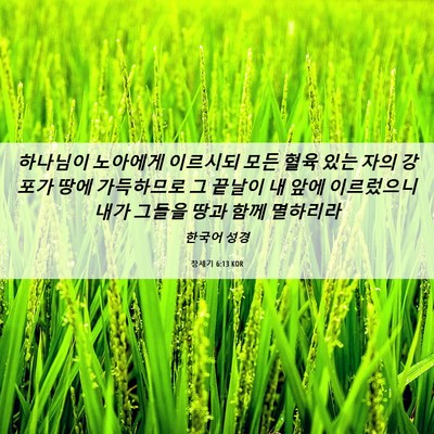 Picture 06 - 창세기 6:13 KOR - 하나님이 노아에게 이르시되 모든 - Bible Verse Picture