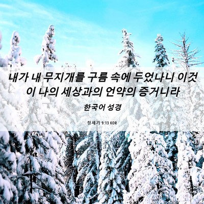 Picture 06 - 창세기 9:13 KOR - 내가 내 무지개를 구름 속에 - Bible Verse Picture