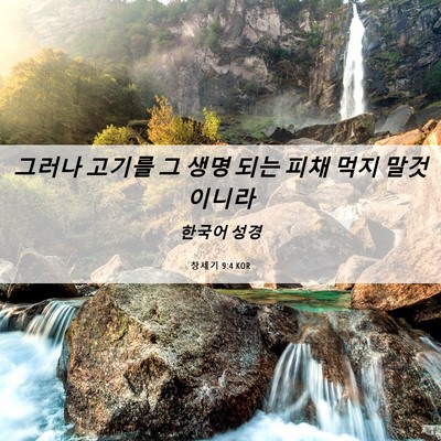 Picture 06 - 창세기 9:4 KOR - 그러나 고기를 그 생명 되는 피채 - Bible Verse Picture