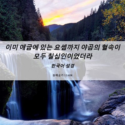 Picture 06 - 출애굽기 1:5 KOR - 이미 애굽에 있는 요셉까지 야곱의 - Bible Verse Picture