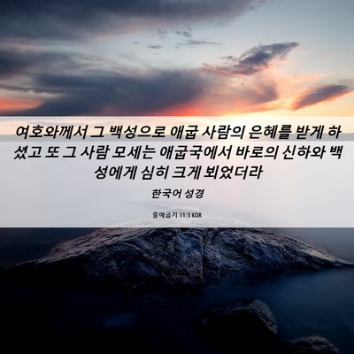 Picture 06 - 출애굽기 11:3 KOR - 여호와께서 그 백성으로 애굽 사람의 - Bible Verse Picture