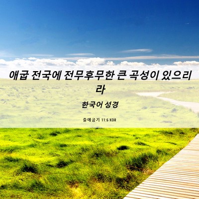 Picture 06 - 출애굽기 11:6 KOR - 애굽 전국에 전무후무한 큰 곡성이 - Bible Verse Picture