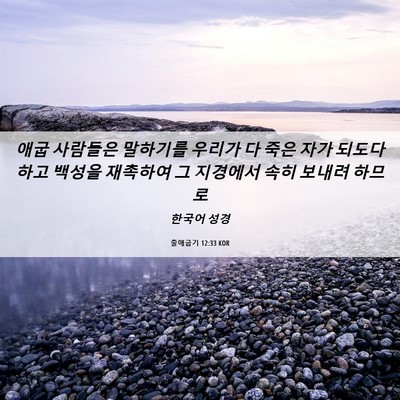 Picture 06 - 출애굽기 12:33 KOR - 애굽 사람들은 말하기를 우리가 다 - Bible Verse Picture