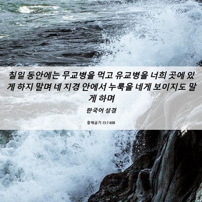 Picture 06 - 출애굽기 13:7 KOR - 칠일 동안에는 무교병을 먹고 - Bible Verse Picture