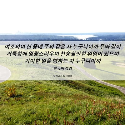 Picture 06 - 출애굽기 15:11 KOR - 여호와여 신 중에 주와 같은 자 - Bible Verse Picture
