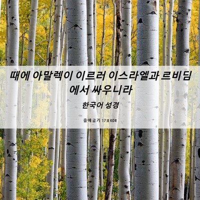 Picture 06 - 출애굽기 17:8 KOR - 때에 아말렉이 이르러 이스라엘과 - Bible Verse Picture