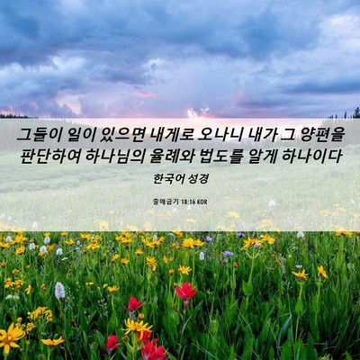 Picture 06 - 출애굽기 18:16 KOR - 그들이 일이 있으면 내게로 오나니 - Bible Verse Picture