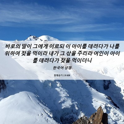 Picture 06 - 출애굽기 2:9 KOR - 바로의 딸이 그에게 이르되 이 - Bible Verse Picture