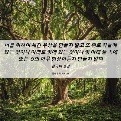 Picture 06 - 출애굽기 20:4 KOR - 너를 위하여 새긴 우상을 만들지 - Bible Verse Picture