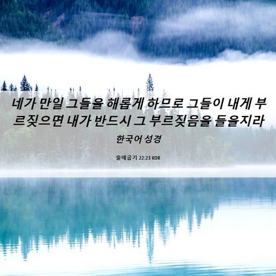 Picture 06 - 출애굽기 22:23 KOR - 네가 만일 그들을 해롭게 하므로 - Bible Verse Picture