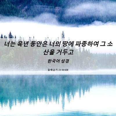 Picture 06 - 출애굽기 23:10 KOR - 너는 육년 동안은 너의 땅에 - Bible Verse Picture