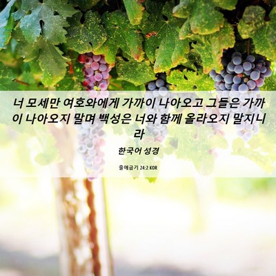 Picture 06 - 출애굽기 24:2 KOR - 너 모세만 여호와에게 가까이 - Bible Verse Picture