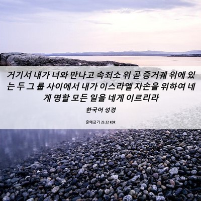 Picture 06 - 출애굽기 25:22 KOR - 거기서 내가 너와 만나고 속죄소 위 - Bible Verse Picture