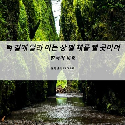 Picture 06 - 출애굽기 25:27 KOR - 턱 곁에 달라 이는 상 멜 채를 꿸 - Bible Verse Picture