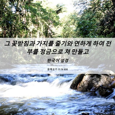 Picture 06 - 출애굽기 25:36 KOR - 그 꽃받침과 가지를 줄기와 연하게 - Bible Verse Picture