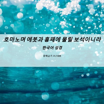 Picture 06 - 출애굽기 25:7 KOR - 호마노며 에봇과 흉패에 물릴 - Bible Verse Picture