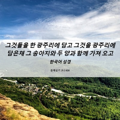 Picture 06 - 출애굽기 29:3 KOR - 그것들을 한 광주리에 담고 그것을 - Bible Verse Picture
