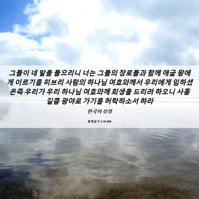 Picture 06 - 출애굽기 3:18 KOR - 그들이 네 말을 들으리니 너는 - Bible Verse Picture