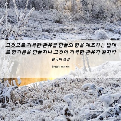 Picture 06 - 출애굽기 30:25 KOR - 그것으로 거룩한 관유를 만들되 향을 - Bible Verse Picture