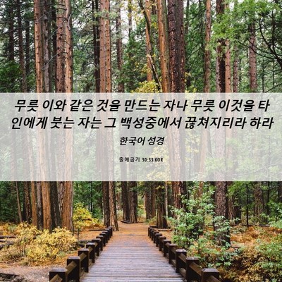 Picture 06 - 출애굽기 30:33 KOR - 무릇 이와 같은 것을 만드는 자나 - Bible Verse Picture