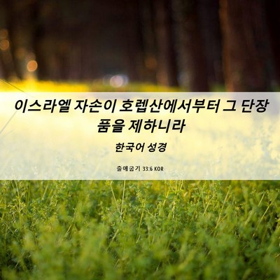Picture 06 - 출애굽기 33:6 KOR - 이스라엘 자손이 호렙산에서부터 그 - Bible Verse Picture