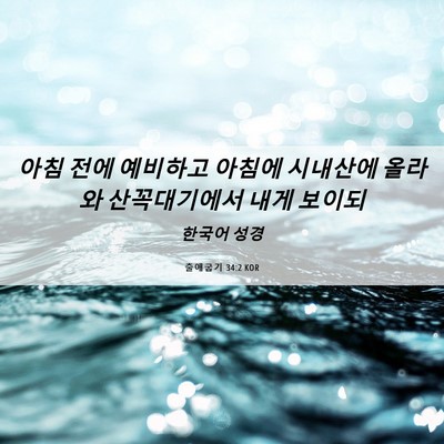Picture 06 - 출애굽기 34:2 KOR - 아침 전에 예비하고 아침에 시내산에 - Bible Verse Picture