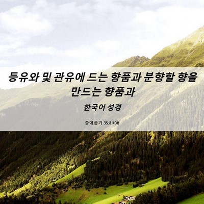 Picture 06 - 출애굽기 35:8 KOR - 등유와 및 관유에 드는 향품과 - Bible Verse Picture