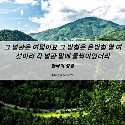 Picture 06 - 출애굽기 36:30 KOR - 그 널판은 여덟이요 그 받침은 - Bible Verse Picture