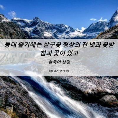 Picture 06 - 출애굽기 37:20 KOR - 등대 줄기에는 살구꽃 형상의 잔 - Bible Verse Picture