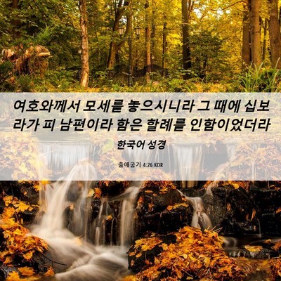 Picture 06 - 출애굽기 4:26 KOR - 여호와께서 모세를 놓으시니라 그 - Bible Verse Picture