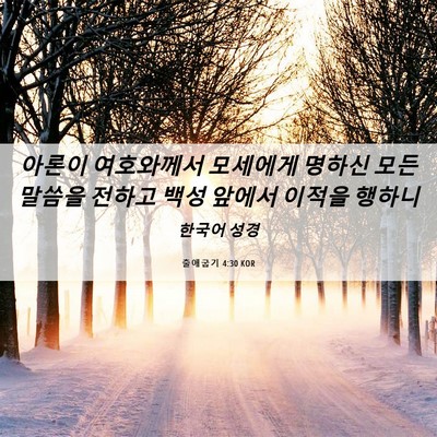 Picture 06 - 출애굽기 4:30 KOR - 아론이 여호와께서 모세에게 명하신 - Bible Verse Picture