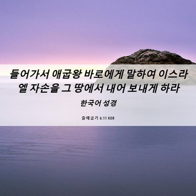 Picture 06 - 출애굽기 6:11 KOR - 들어가서 애굽왕 바로에게 말하여 - Bible Verse Picture