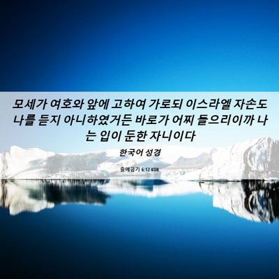 Picture 06 - 출애굽기 6:12 KOR - 모세가 여호와 앞에 고하여 가로되 - Bible Verse Picture