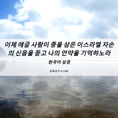 Picture 06 - 출애굽기 6:5 KOR - 이제 애굽 사람이 종을 삼은 - Bible Verse Picture