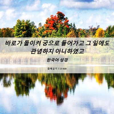 Picture 06 - 출애굽기 7:23 KOR - 바로가 돌이켜 궁으로 들어가고 그 - Bible Verse Picture